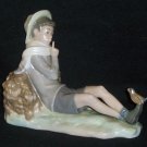 Large Lladro Figurine - Boy with Bird on His Foot