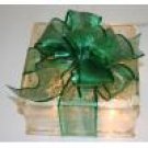 Mountain Crafters Lighted Glass Block with Green Ribbon - LTGB-001