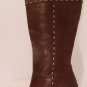 BROWN LEATHER WEDGE
