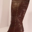 BROWN LEATHER WEDGE