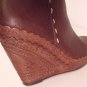 BROWN LEATHER WEDGE