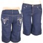 "Xpress Jeans"-Junior Stretch Navy Blue Denim Bermuda Shorts-Single Pair-Size 5