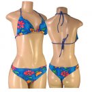 "Biki Active"-Junior Stretch Floral Print Thong Bikini-Single Pair-Size Large