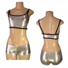 "Biki Active"-Junior Stretch Shimmering Top & Boy Shorts Bikini Set-Single Pair-Size Large