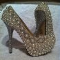 Hand Made Custom Pearl and Crystal Bridal shoe