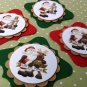Santa Claus Merry Christmas Handmade Tags Set of 4