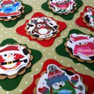Lil Christmas Oompa Owls Christmas Handmade Tags Set of 7