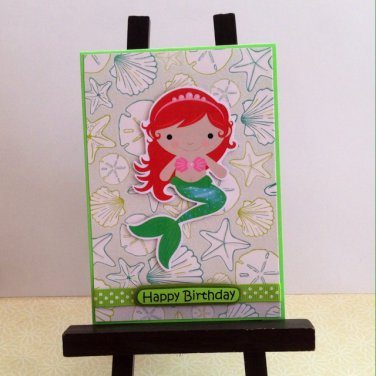 Birthday Handmade Card - Mermaid