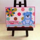 Birthday Handmade Card - Blue Teddy Bear