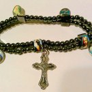 Religious Hematite Charm Bracelet