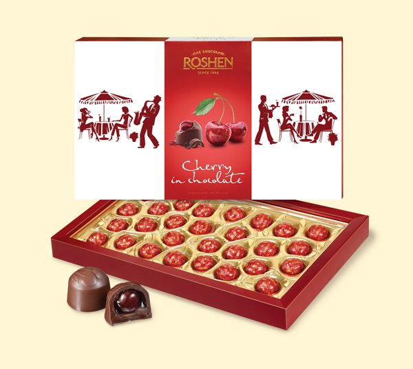"Cherry in chocolate, Ñhocolates Roshen" 313 g.- Chocolate in Gift box