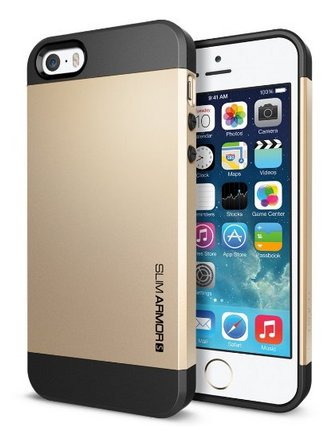 Spigen Slim Armor Case for iPhone 5/5S - Retail Packaging - Champagne Gold
