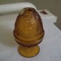 vintage tiara sandwich glass amber glow lamp c 70s  wow