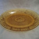 lovely vintage indiana glass tiara glass glowing amber platter  circa 40s-60s