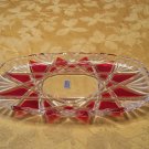 lovely Mikasa celebrations rectangular ruby flash and crystal serving platter //