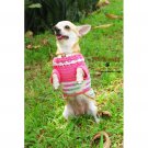 Handmade Crochet Dog Clothing Pink Striped Sweater D824 - Free Shipping