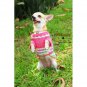 Handmade Crochet Dog Clothing Pink Striped Sweater D824 - Free Shipping