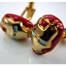 Silver Plate Iron Man Mask Cufflinks Men Cuff Links/Buttons - Ready to be the gift - Free Shipping