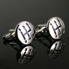 Silver Plate Car Gear Stick Cufflinks Men Cuff Links/Buttons - Ready to be the gift - Free Shipping
