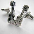 Silver Plate Guitar Men Cuff Links/Buttons - Ready to be the gift - Free Shipping