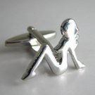 Silver Plate Bar Girl Men Cuff Links/Buttons - Ready to be the gift - Free Shipping
