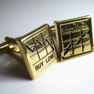 Silver Plate Dow Jones Stock Cufflinks Men Cuff Links/Buttons - Ready to be the gift - Free Shipping