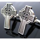 Silver Plate Vintage St. Cross Cufflinks Men Cuff Links/Buttons - Free Shipping
