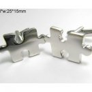 Silver Plate Puzzle Men Cufflinks Cuff Links/Buttons - Ready to be the gift - Free Shipping