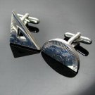 Silver Plate Protractor & Triangle Ruler Cufflinks Men Cuff Links/Buttons - Free Shipping