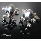 Silver Plate Skull Men Cuff Links/Buttons - Ready to be the gift - Free Shipping