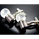 Silver Plate Frosted Bulbs Men Cuff Links/Buttons - Ready to be the gift - Free Shipping