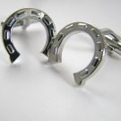 Silver Plate Lucky Horseshoe Men Cuff Links/Buttons - Ready to be the gift - Free Shipping