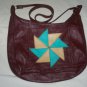 Quilt Design Pinwheel Leather Purse