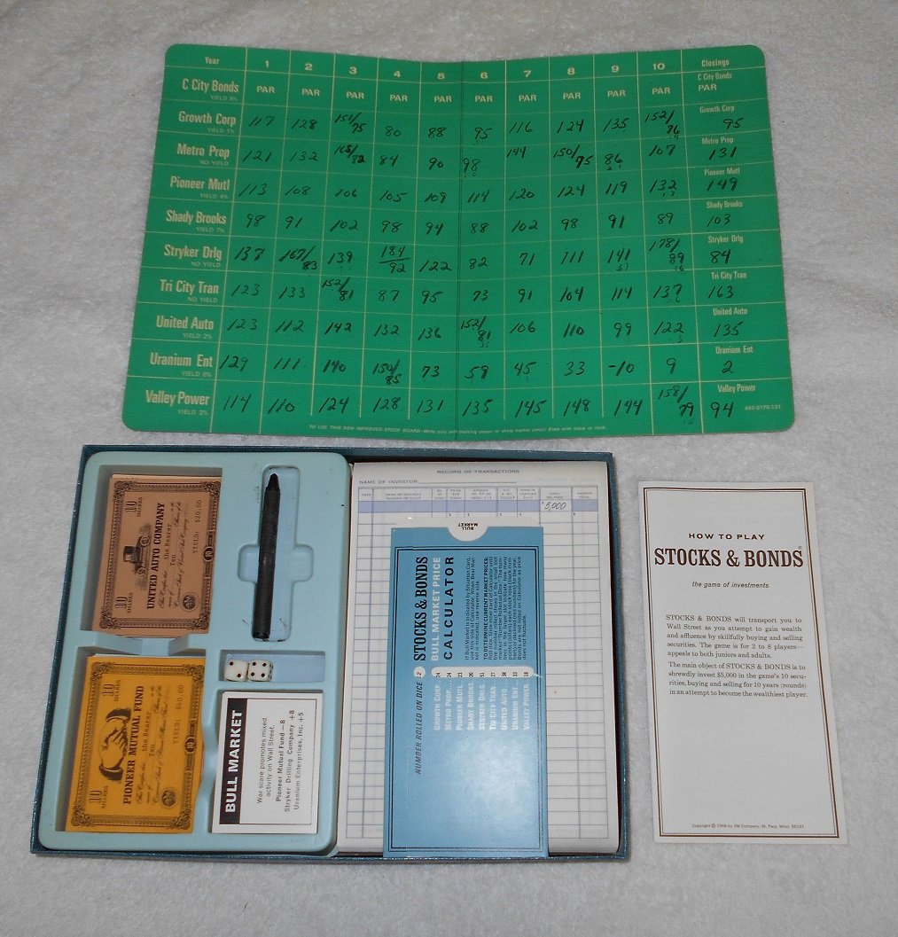 Stocks & Bonds Game 3M Company 1964 Complete
