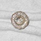 Vintage Door Knob - Clear Cut Glass w/ Metal Attachment - 2 Inches Diameter