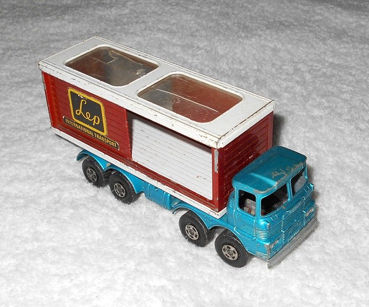 Matchbox Super Kings - Freight Liner #K14 - Damaged - Blue, Orange & White - Metal - England - 1971