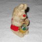 Wind Up Rabbit Doll - White With Red Vest - Japan - Vintage