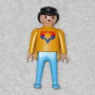 Playmobil - Star Man Figure - Yellow Torso / Blue Legs / Black Hair - Vintage