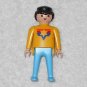 Playmobil - Star Man Figure - Yellow Torso / Blue Legs / Black Hair - Vintage