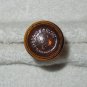 Small Brown Molded Glass Bottle With Ovals & Lines Design - Cork Stopper - Taiwan
