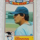 Ted Simmons - Card # 9 - Topps - Baseball - 1983 All Star Game Commemorative Set