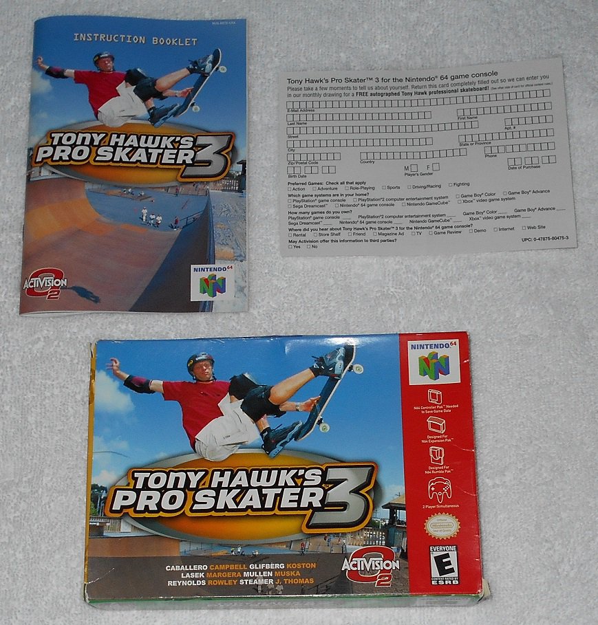 tony hawk pro skater 3 n64 controls