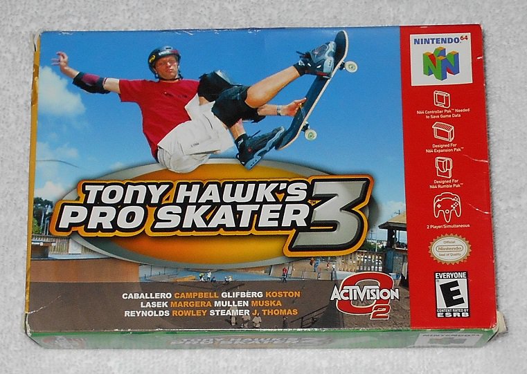 Tony Hawk S Pro Skater 3 Nintendo N64 Box Instructions