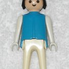 Playmobil - Vintage Man Figure Klicky - Blue Torso / White Arms & Legs / Black Hair - 1974