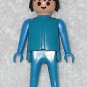 Playmobil - Vintage Man Figure Klicky - Blue Torso / Blue Arms & Legs / Black Hair - 1974