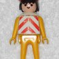 Playmobil - Vintage Construction Worker Man Figure Klicky w/ Helmet & Vest - Yellow w/ Black Hair