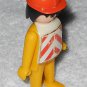 Playmobil - Vintage Construction Worker Man Figure Klicky w/ Helmet & Vest - Yellow w/ Black Hair