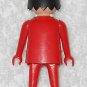 Playmobil - Vintage Construction Worker Man Figure Klicky w/ Hat & Vest - Red w/ Black Hair