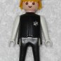 Playmobil - Vintage Sheriff Man Figure Klicky w/ Black Hat - Black Torso w/ Silver Badge - 1974