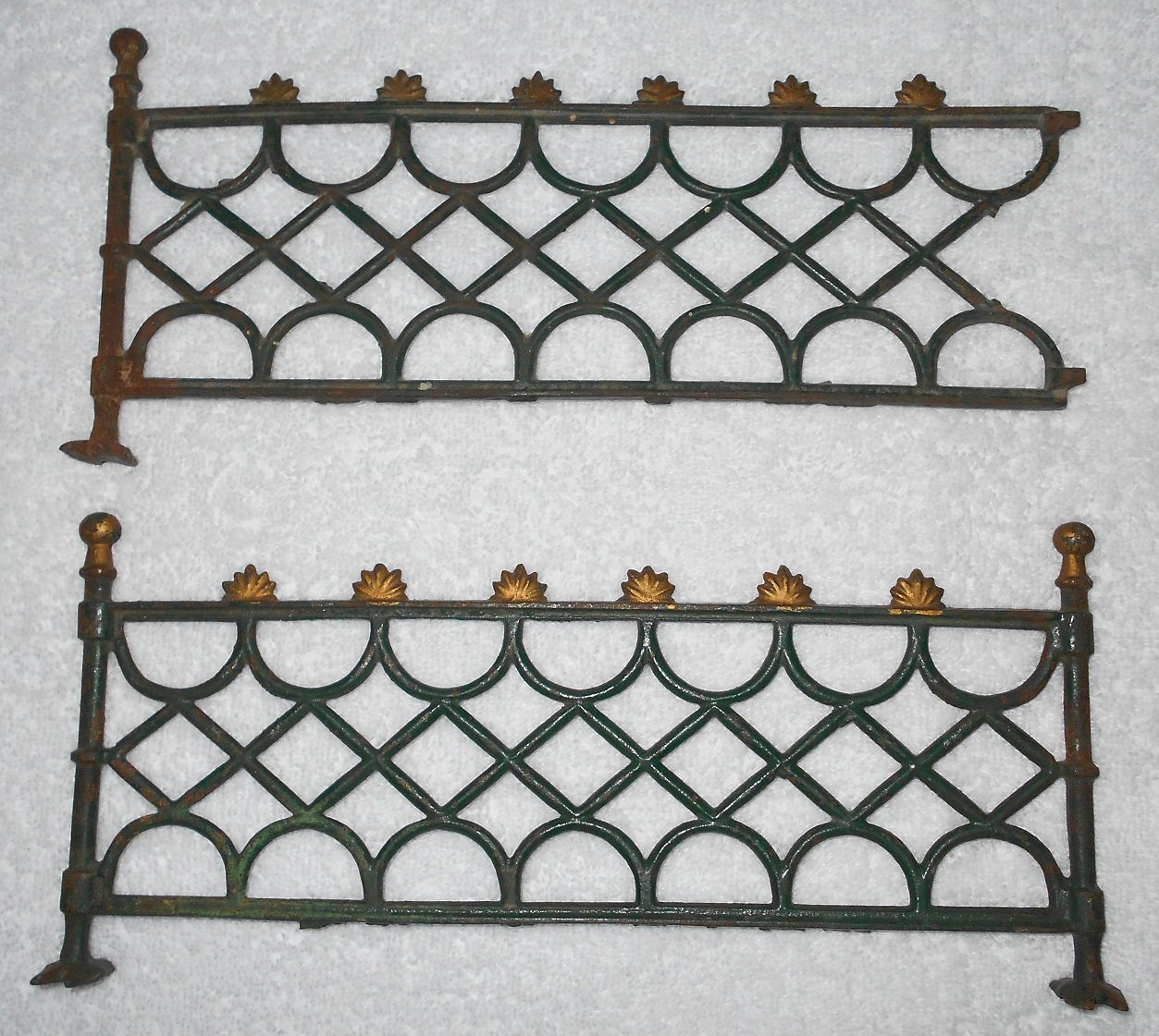 Wrought Iron Miniature Fence - Ball Post Caps - Shell Finials - 8 ...